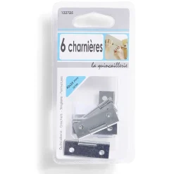 Best Gifi 6 charnières en acier 40x25 mm
