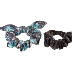 Gifi 2 chouchous noir uni/imprimé tropical