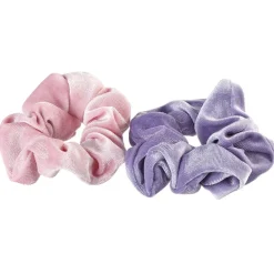 Clearance Gifi 2 chouchous velours uni rose/violet