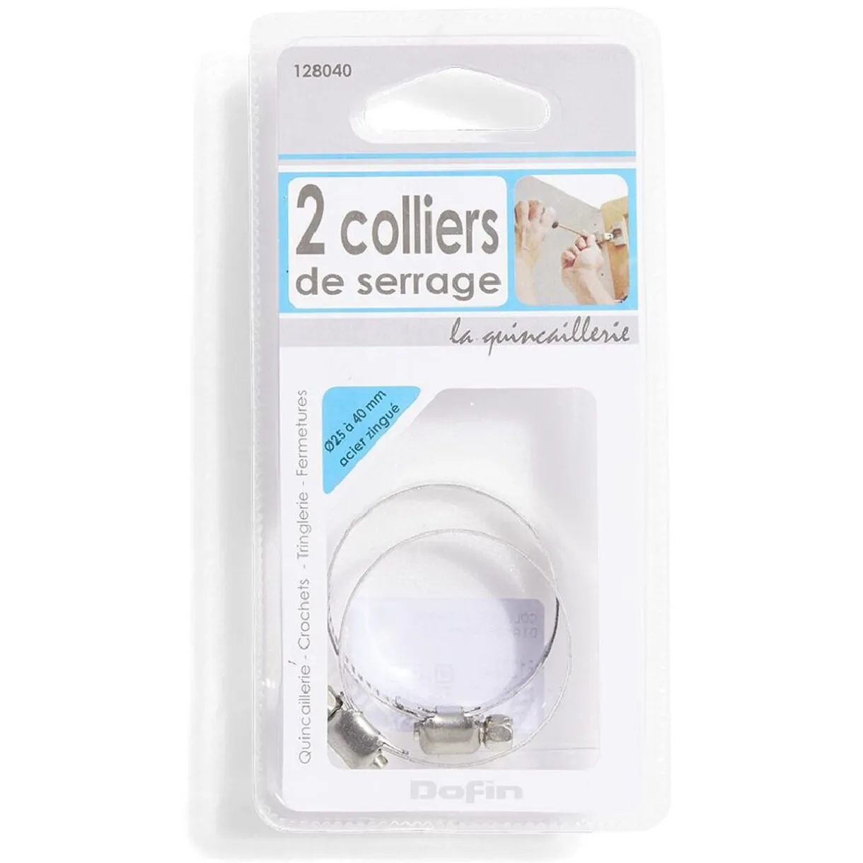 Online Gifi 2 colliers de serrage acier zingué - Ø25 à 40 mm