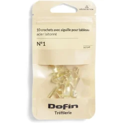 Online Gifi 10 crochets à tableau avec aiguille acier laitonné - N°1