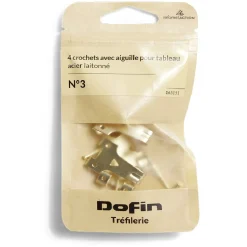 New Gifi 4 crochets à tableau avec aiguille acier laitonné - N°3