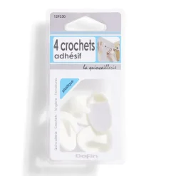 Online Gifi 4 crochets adhésifs en plastique blanc