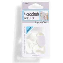 Online Gifi 4 crochets adhésifs en plastique blanc