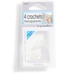 Outlet Gifi 4 crochets adhésifs en plastique transparent - 25x35 mm