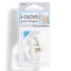 Clearance Gifi 6 crochets adhésifs pour tringle en plastique blanc - 17x24 mm