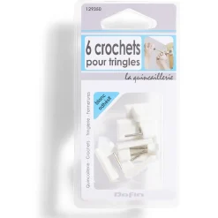 Clearance Gifi 6 crochets adhésifs pour tringle en plastique blanc - 17x24 mm