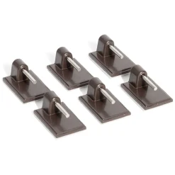 Outlet Gifi 6 crochets adhésifs pour tringle en plastique marron - 17x24 mm