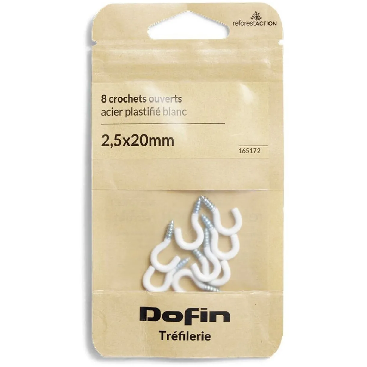 Sale Gifi 8 crochets ouverts en acier plastifié blanc - 2,5x20 mm