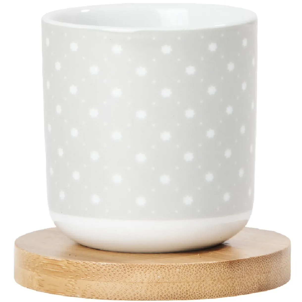 4 gobelets avec sous tasses en bois rouge et blanc^Gifi Online