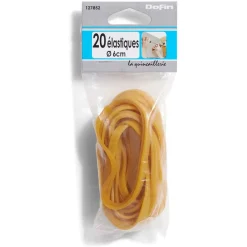 Outlet Gifi 20 élastiques en caoutchouc marron Ø6 cm