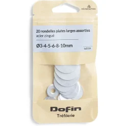 Clearance Gifi 20 rondelles plates larges assorties acier zingué - Ø3/4/5/8/10 mm