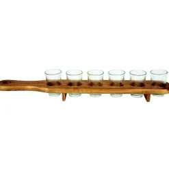 6 verres shooter sur support en bois^Gifi Hot