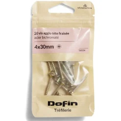 Outlet Gifi 20 vis agglo tête fraisée acier bichromaté - 4x30 mm