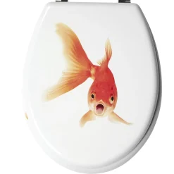 Best Gifi Abattant WC blanc motif poisson rouge