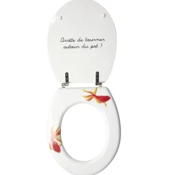 Best Gifi Abattant WC blanc motif poisson rouge