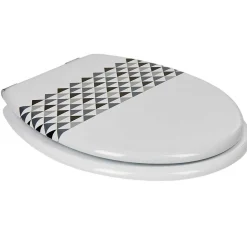 Discount Gifi Abattant WC blanc motifs triangles