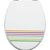 Sale Gifi Abattant WC blanc rayures colorées