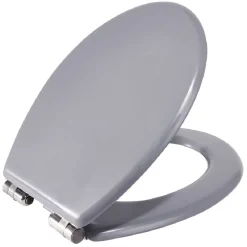 Hot Gifi Abattant WC bois gris avec frein de chute déclipsable réglable