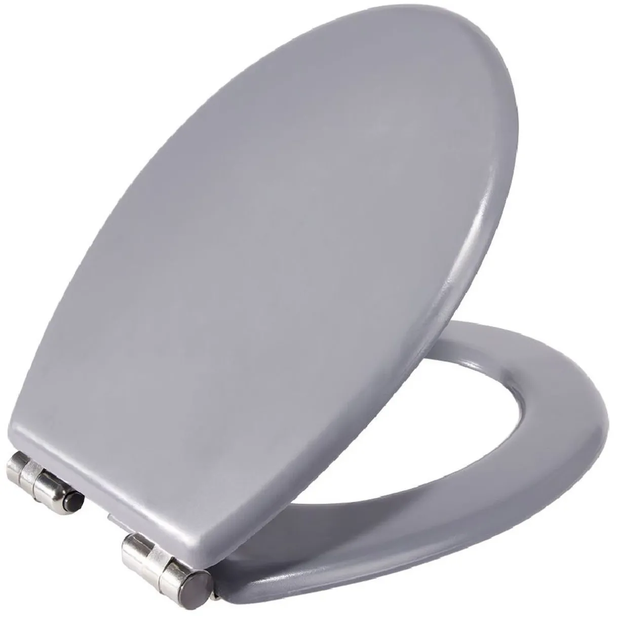 Hot Gifi Abattant WC bois gris avec frein de chute déclipsable réglable