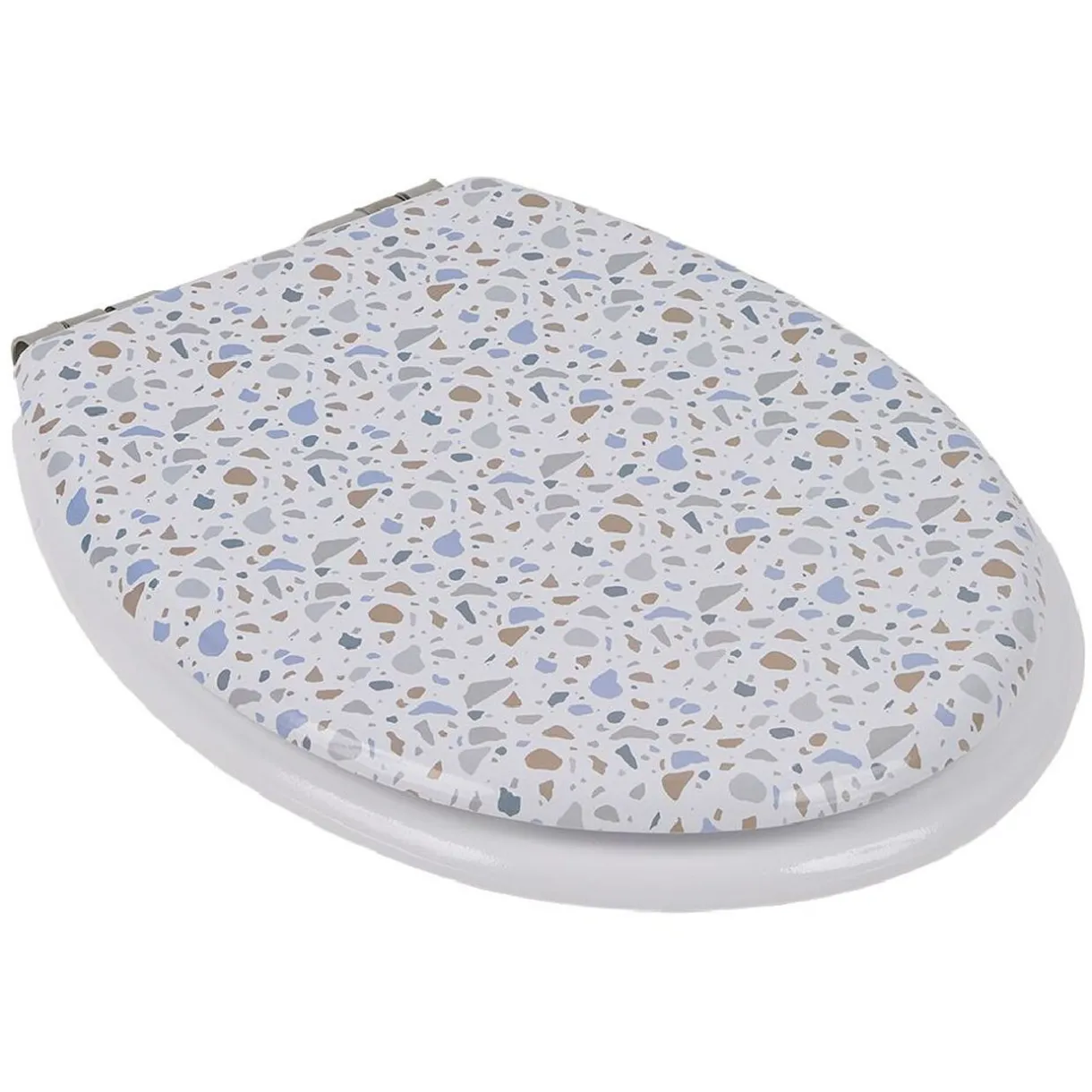 Clearance Gifi Abattant WC bois terrazzo avec frein de chute déclipsable réglable