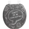 Clearance Gifi Abattant WC gris avec inscription chut je me concentre