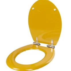 Gifi Abattant WC plastique uni jaune moutarde frein de chute