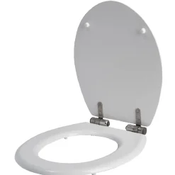 Discount Gifi Abattant WC universel bois blanc mat avec frein de chute