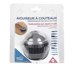 Aiguiseur à couteaux double position gris et noir^Gifi Outlet