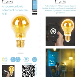 Best Gifi Ampoule ambrée à filament connectée E27 40 W