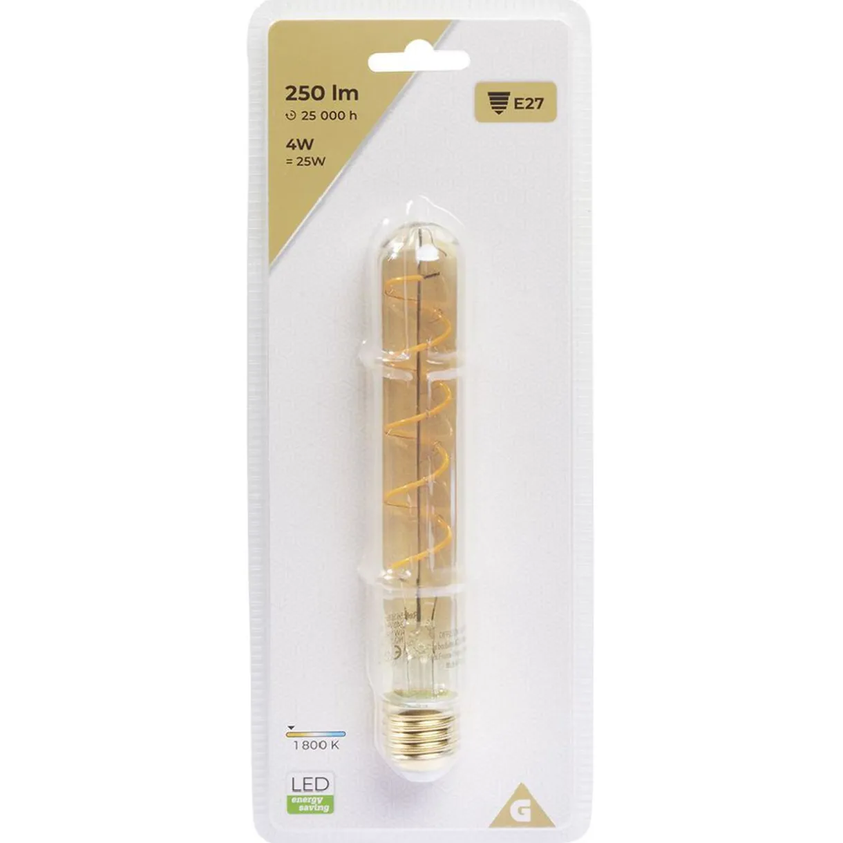 Hot Gifi Ampoule déco ambrée tube E27