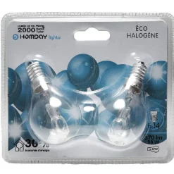 Gifi Ampoule E14 éco halogène G45 x2
