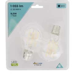 Online Gifi Ampoule LED Filament A60 B22 x2