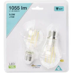 New Gifi Ampoule LED filament E27 A60 Homday lumière chaude 1055lms x2