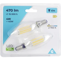 Best Gifi Ampoule LED filament E14 C35 470lms x2