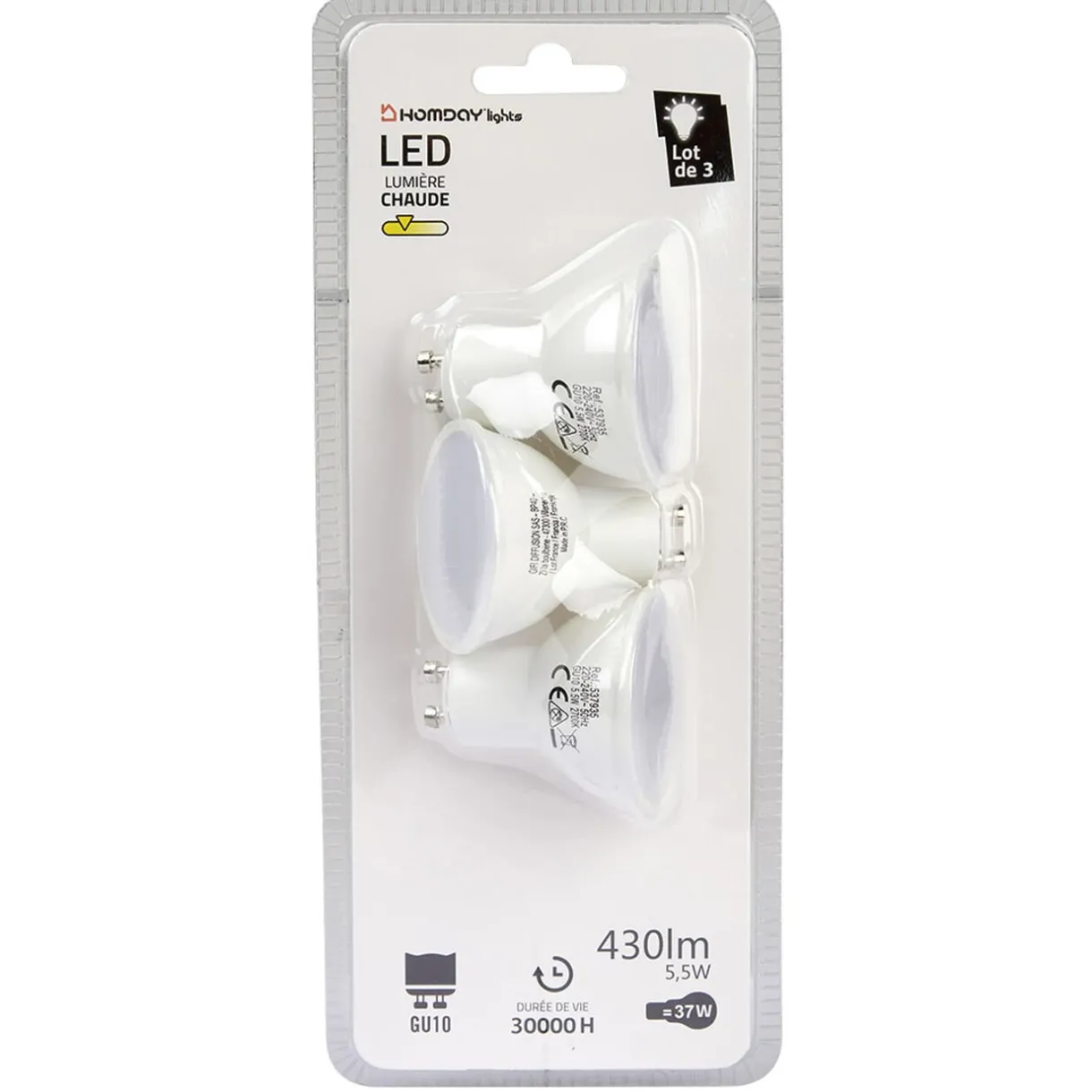 Hot Gifi Ampoule LED Homday lumière chaude x3