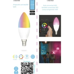Hot Gifi Ampoule ovale LED connectée couleurs changeantes E14 40 W