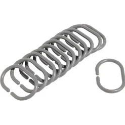 Online Gifi Anneau de douche forme ovale plastique gris x12