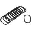 Hot Gifi Anneau de douche forme ovale plastique noir x12