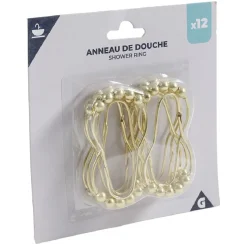 Hot Gifi Anneau de douche métal doré x12