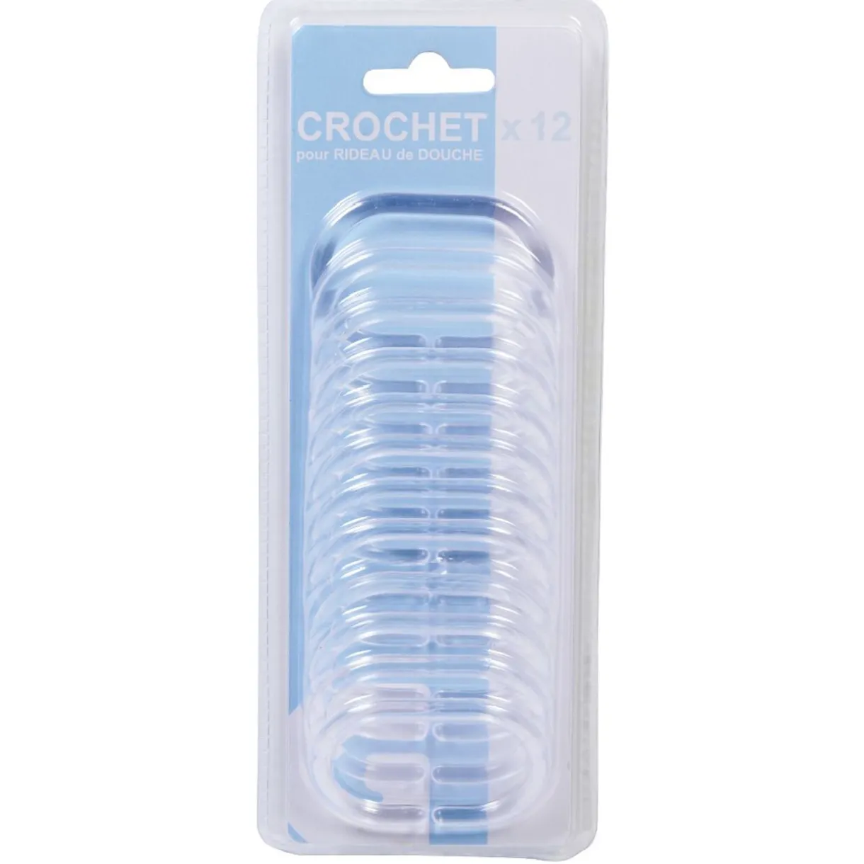 Clearance Gifi Anneau de douche transparent ovale x12