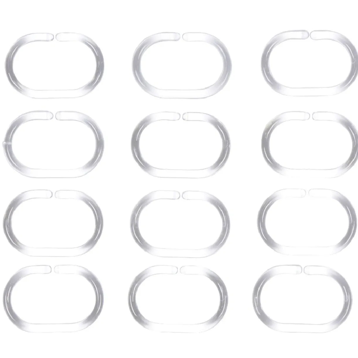 Clearance Gifi Anneau de douche transparent ovale x12