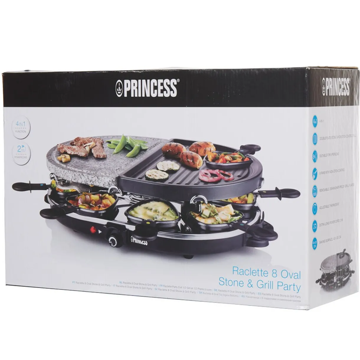 Appareil à raclette 8 personnes grill et pierre Princess^Gifi New