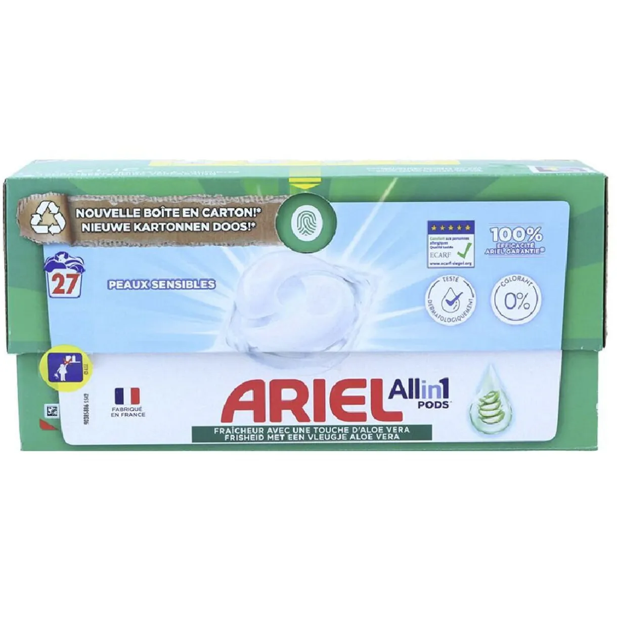 Entretien Du Linge|Gifi Ariel pods tout-en-1 aloe vera spécial peaux sensibles 27 lavages