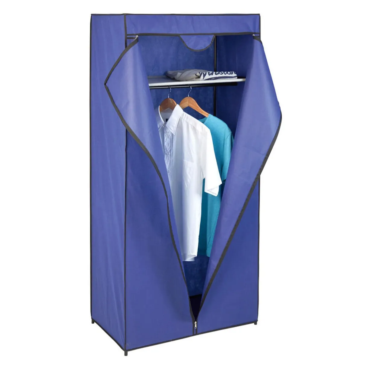 Rangement|Gifi Armoire dressing bleu 1 étagère et 1 penderie