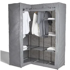 Rangement|Gifi Armoire dressing d'angle grise