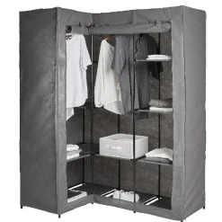 Rangement|Gifi Armoire dressing d'angle grise