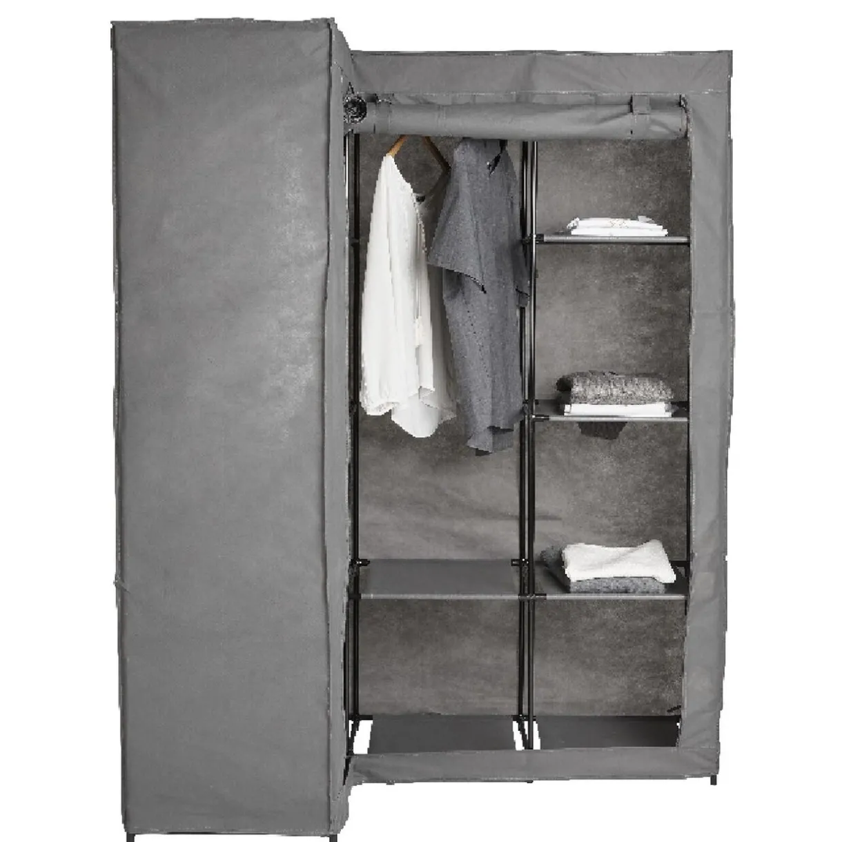 Rangement|Gifi Armoire dressing d'angle grise
