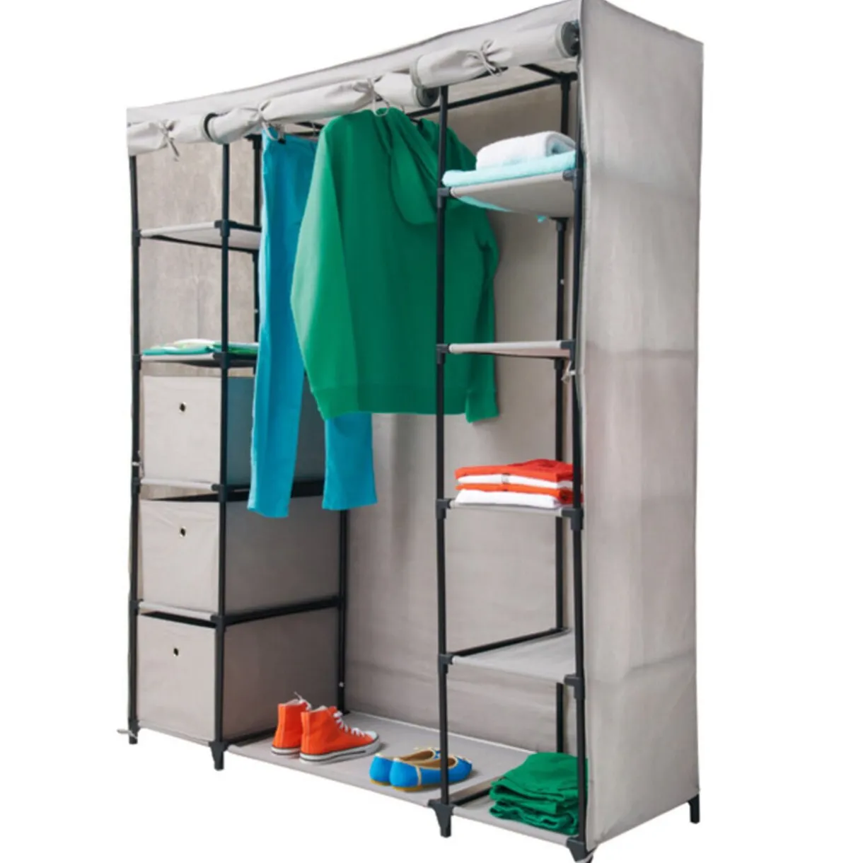Rangement|Gifi Armoire dressing gris