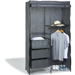 Rangement|Gifi Armoire dressing gris